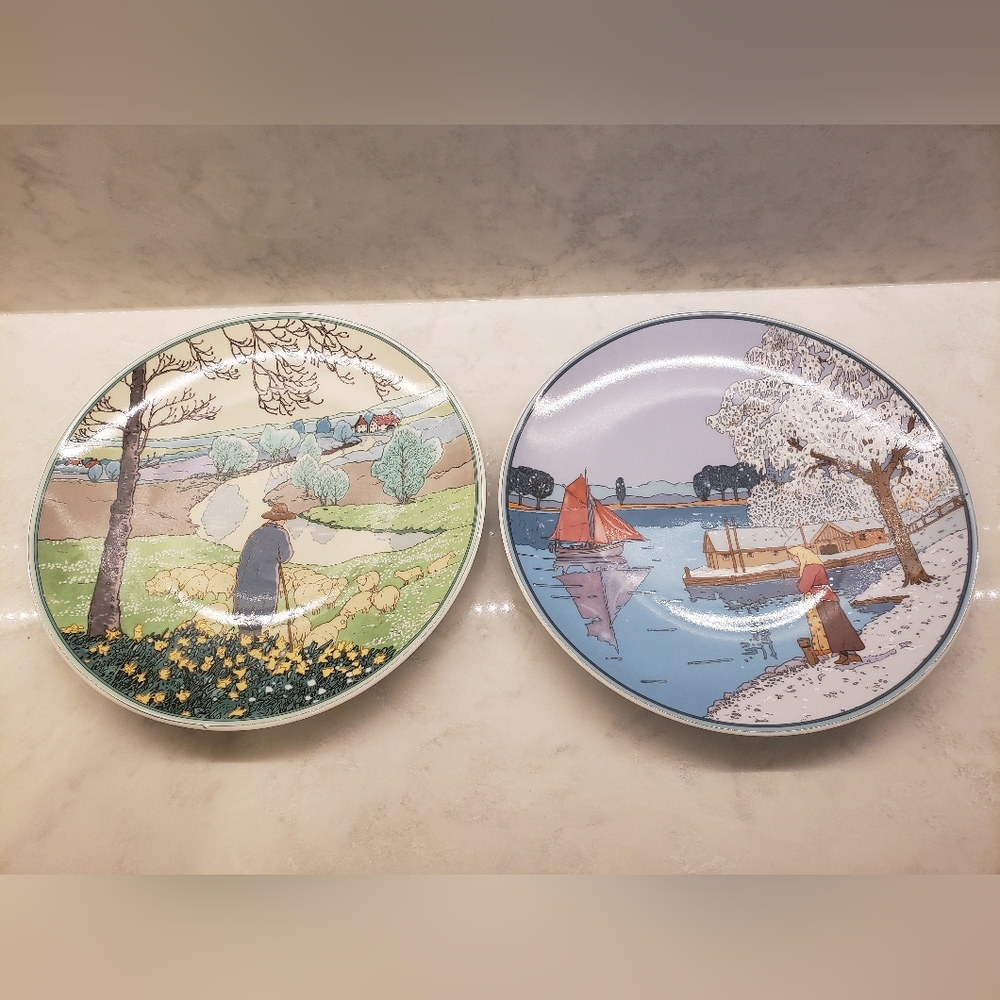 Villeroy and Boch Collection plates - Fischer in winter and Shafer im Fruhling